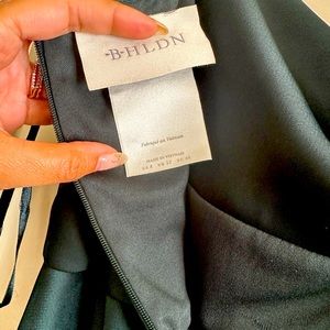 BHLD CALI SATIN COWL-NECK MIDI SLIP DRESS- BRIDESMAID DRESS- EMERALD GREEN